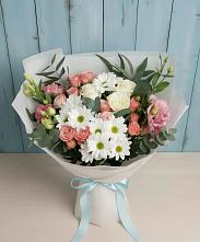 Букет цветов из:  Розы, Лизиантусы и Хризантемы #REPLACE_PRED# Самусе