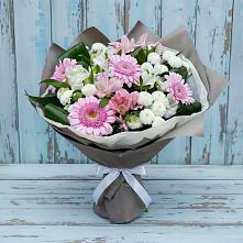 Букет цветов из:  Герберы, Альстромерии и Хризантемы #REPLACE_PRED# Самусе