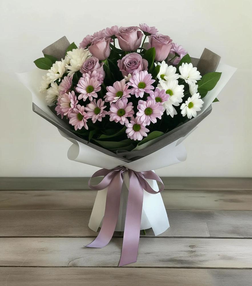Букет цветов из: Хризантемы и Розы в Самусе