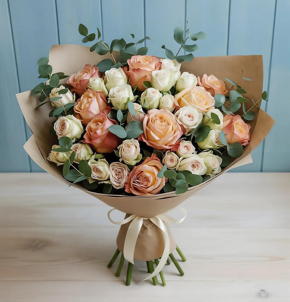 Букет цветов из: Альстромерии и Розы в Самусе