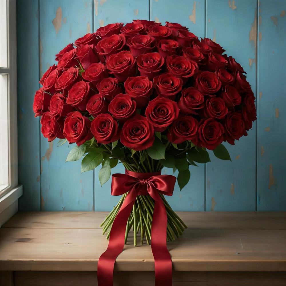 Букет Красные розы Блэк Меджик в Самусе