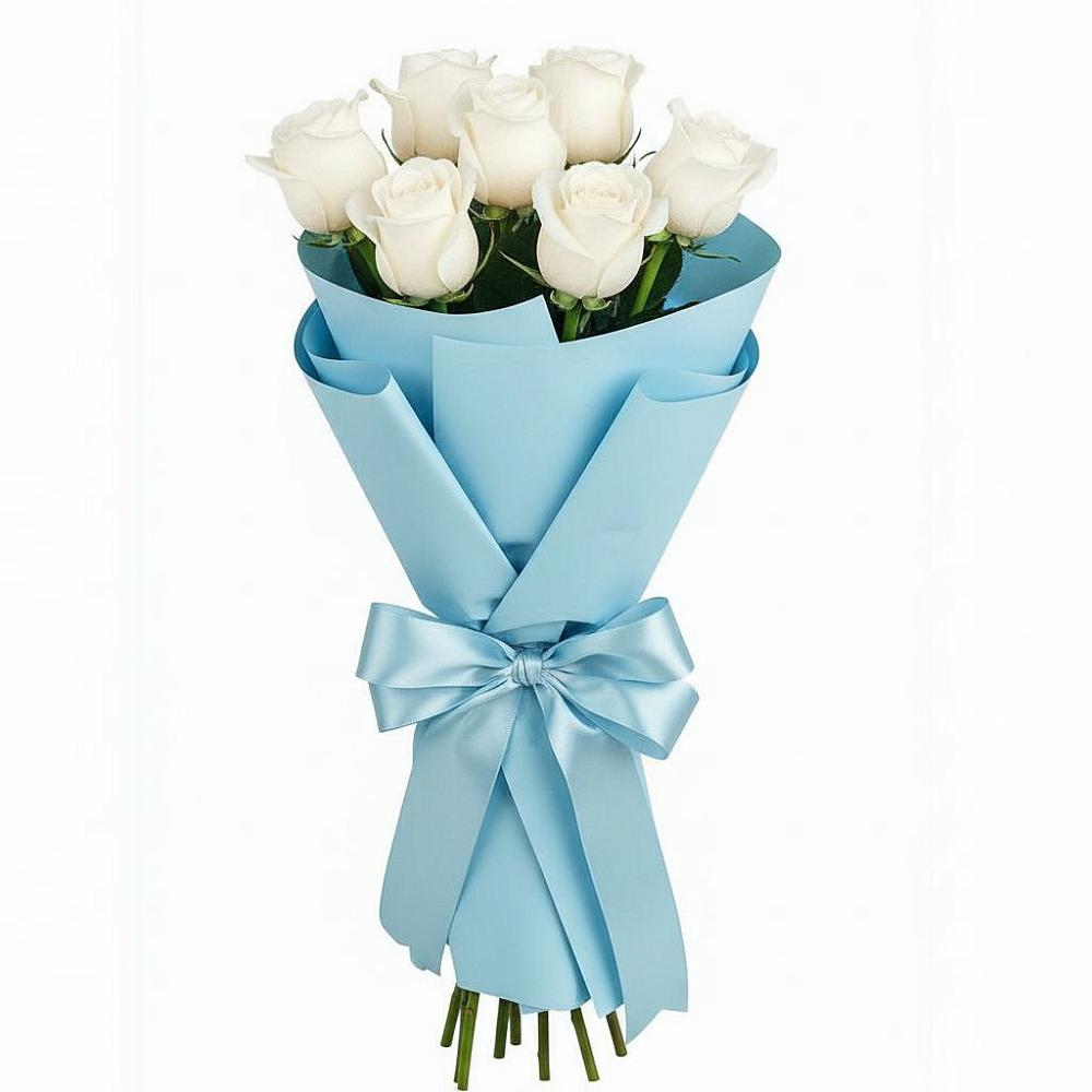 Букет 7 белых роз Проуд в Самусе