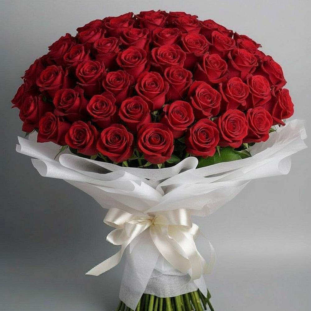Букет 101 Красная роза Блэк Мэджик в Самусе
