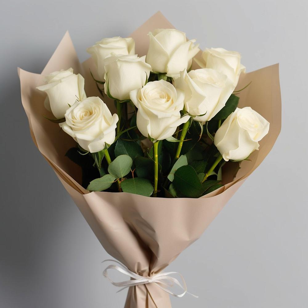 Букет 9 Белых роз Эдлесс Лав в Самусе