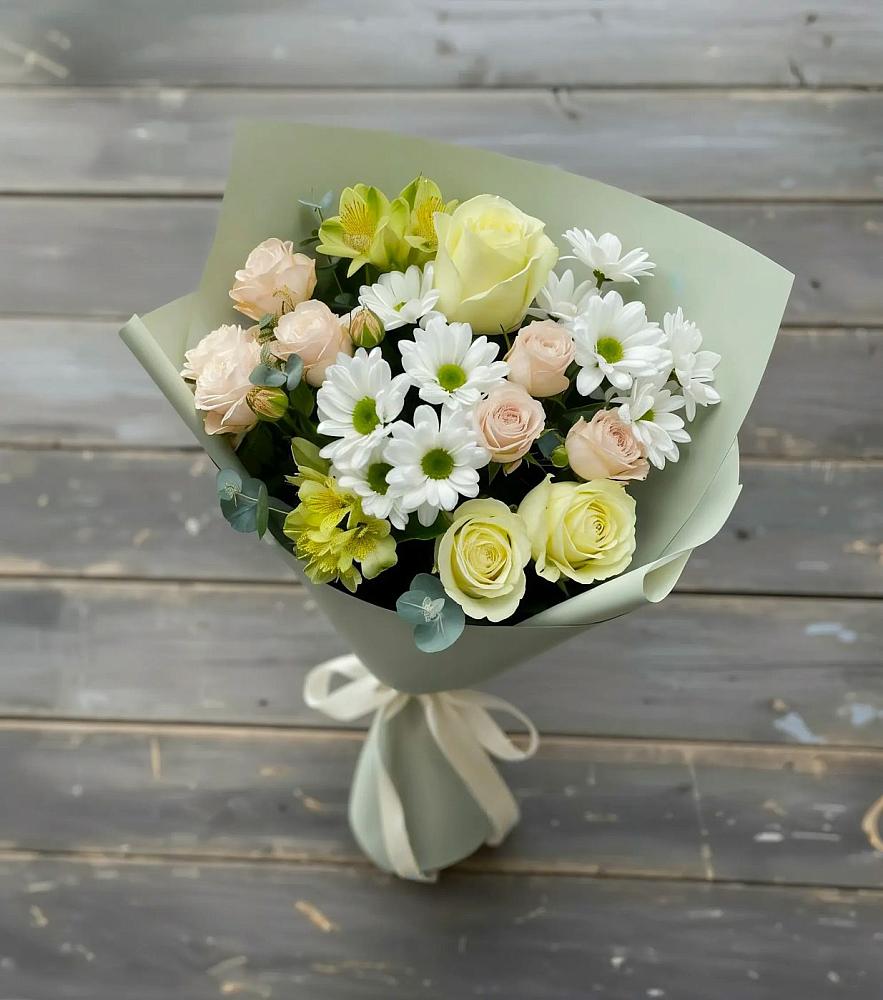 Букет цветов из: Альстромерии, Розы и Хризантемы в Самусе