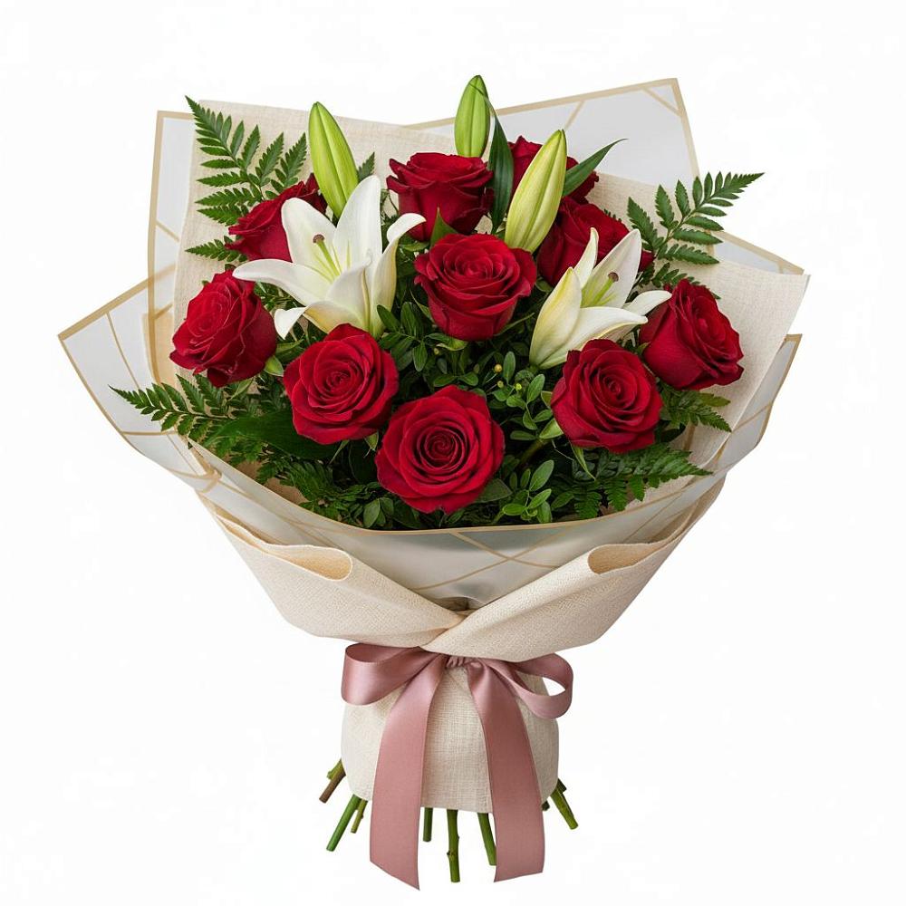 Букет цветов из: Лилии и Розы в Самусе