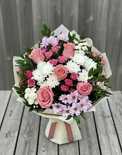Букет цветов из:  Альстромерии, Гвоздики, Розы и Хризантемы в Самусе