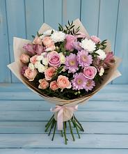 Букет цветов из:  Хризантемы, Розы и Альстромерии #REPLACE_PRED# Самусе