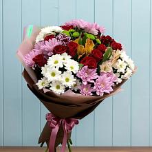 Букет цветов из:  Розы, Хризантемы и Альстромерии в Самусе