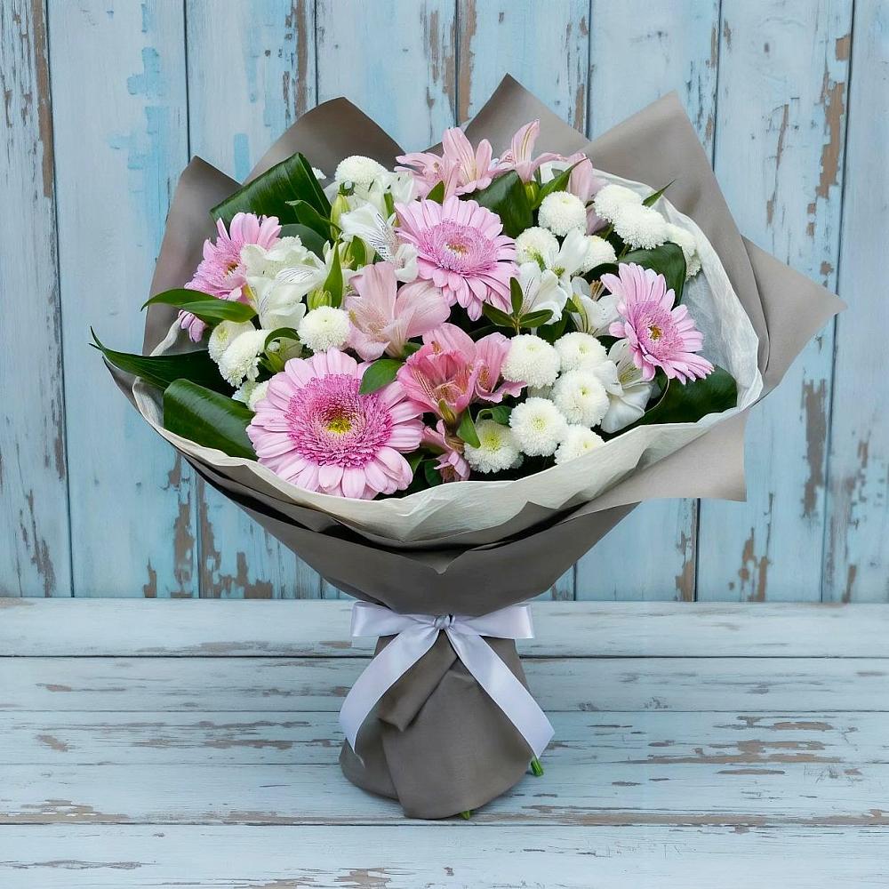 Букет цветов из: Герберы, Альстромерии и Хризантемы в Самусе